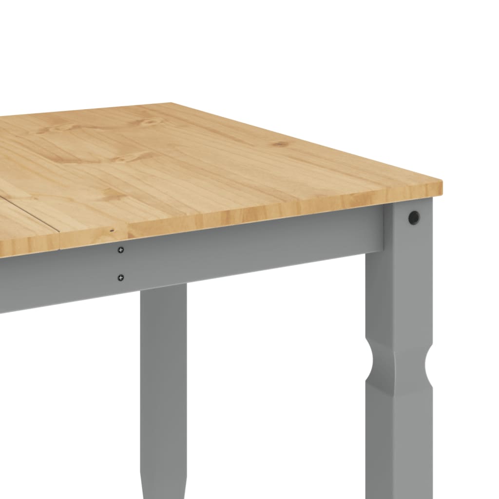 Solid Pine Dining Table Corona Grey 160x80x75 cm - Elegant Design