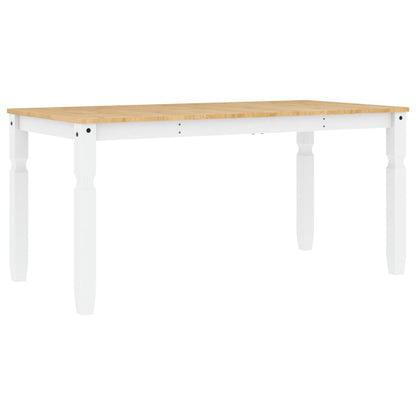 Solid Wood Pine Dining Table, Corona White, 160x80x75 cm