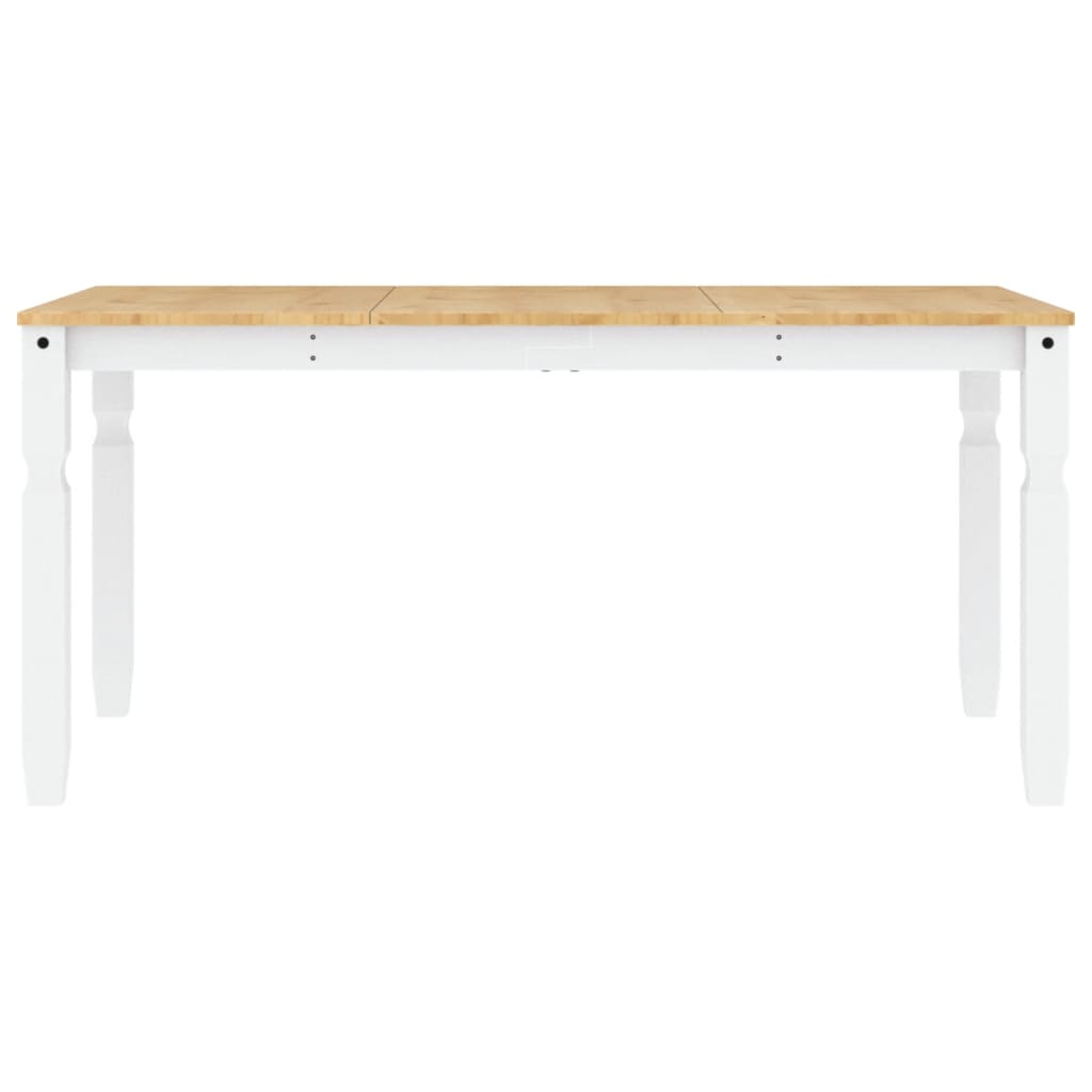 Solid Wood Pine Dining Table, Corona White, 160x80x75 cm