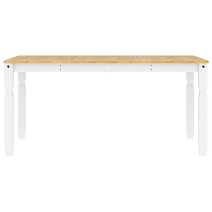 Solid Wood Pine Dining Table, Corona White, 160x80x75 cm