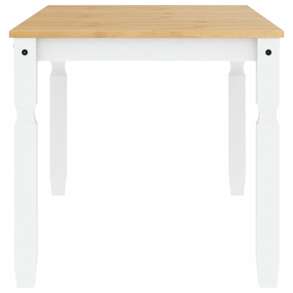 Solid Wood Pine Dining Table, Corona White, 160x80x75 cm