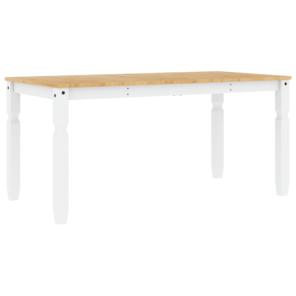 Solid Wood Pine Dining Table, Corona White, 160x80x75 cm