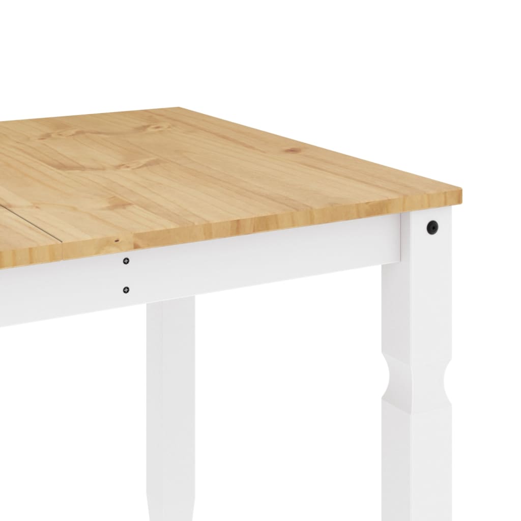 Solid Wood Pine Dining Table, Corona White, 160x80x75 cm