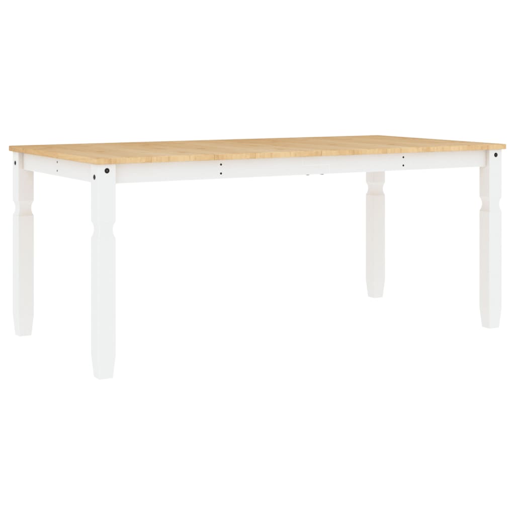 Solid Wood Pine Corona Dining Table, White 180x90x75 cm