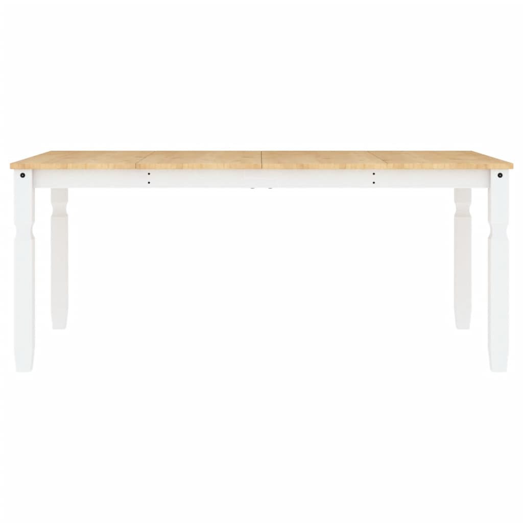 Solid Wood Pine Corona Dining Table, White 180x90x75 cm