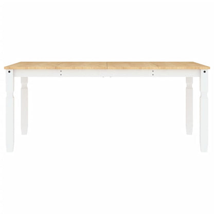 Solid Wood Pine Corona Dining Table, White 180x90x75 cm