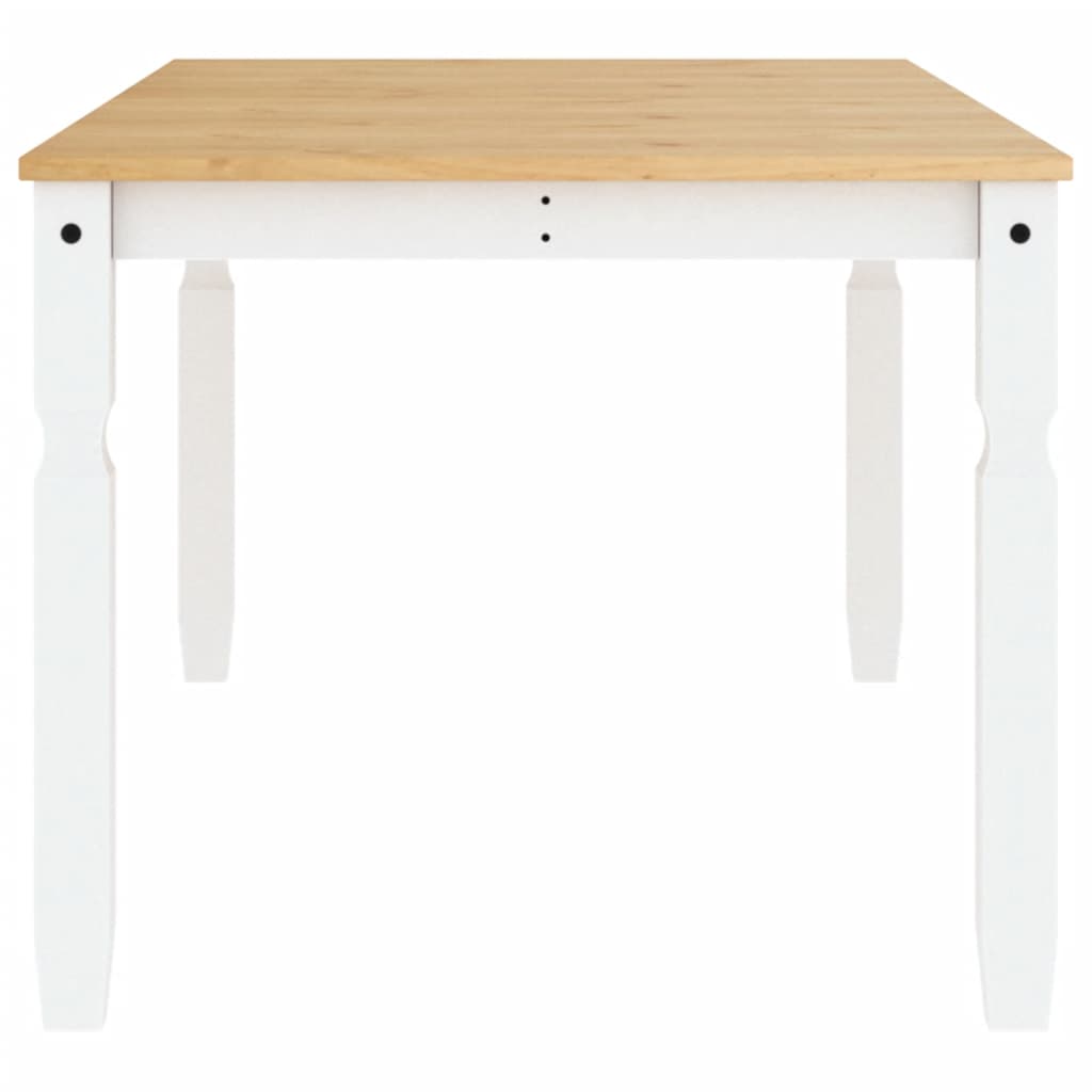 Solid Wood Pine Corona Dining Table, White 180x90x75 cm