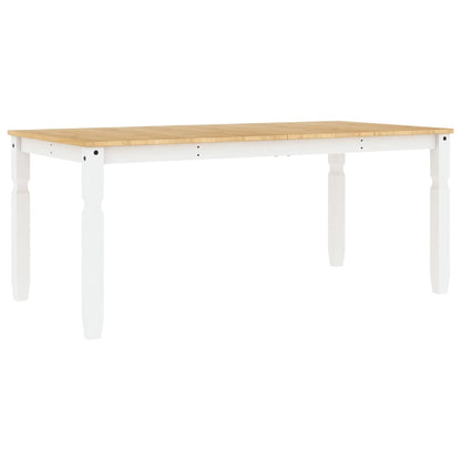 Solid Wood Pine Corona Dining Table, White 180x90x75 cm