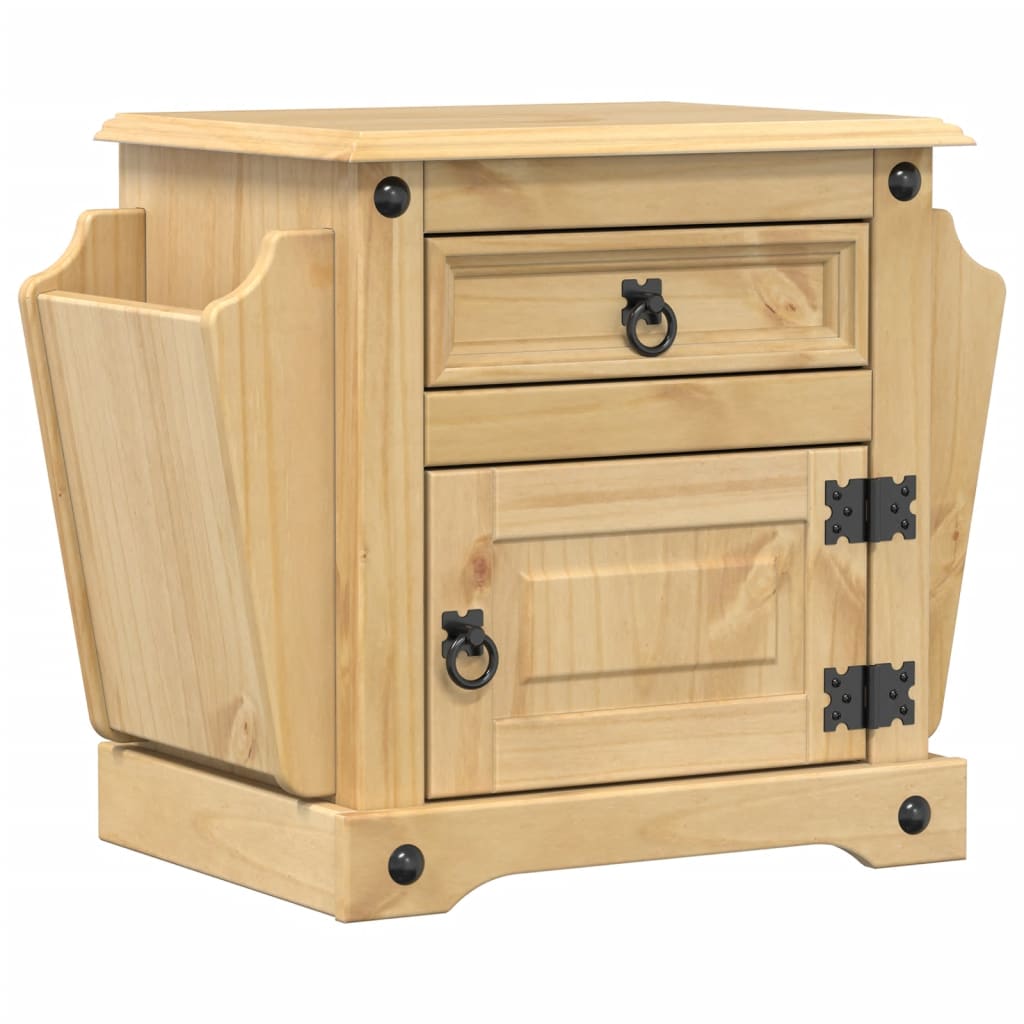 Solid Pine Bedside Cabinet, Corona 45x35x47.5 cm - Rustic Charm