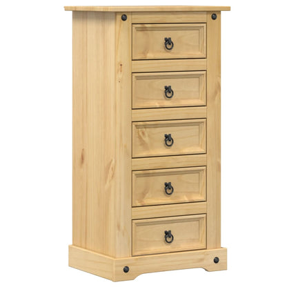 Solid Pine Bedside Cabinet Corona 53x39x103 cm - Rustic Charm