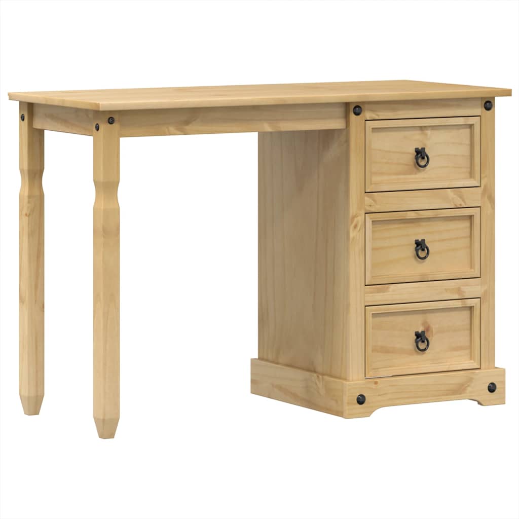 Solid Pine Wood Dressing Table Corona 110x47x75 cm Vintage Charm