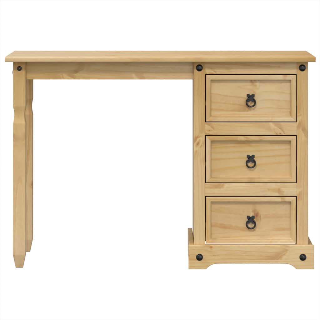 Solid Pine Wood Dressing Table Corona 110x47x75 cm Vintage Charm