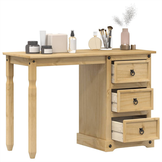 Solid Pine Wood Dressing Table Corona 110x47x75 cm Vintage Charm