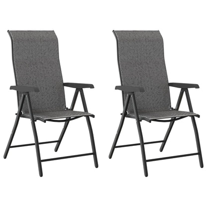 2 Pcs Grey Poly Rattan Folding Garden Chairs - Stylish & Durable