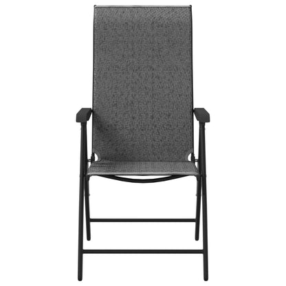 2 Pcs Grey Poly Rattan Folding Garden Chairs - Stylish & Durable