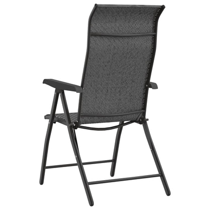 2 Pcs Grey Poly Rattan Folding Garden Chairs - Stylish & Durable