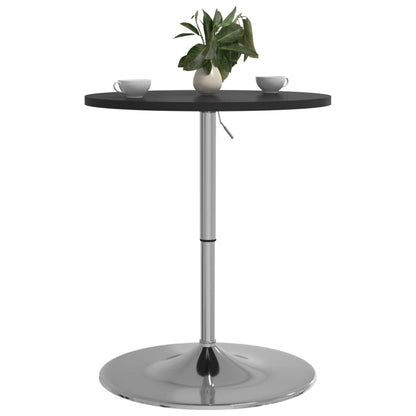 Black Bar Table, 60x60x90 cm, Engineered Wood & Chrome Steel