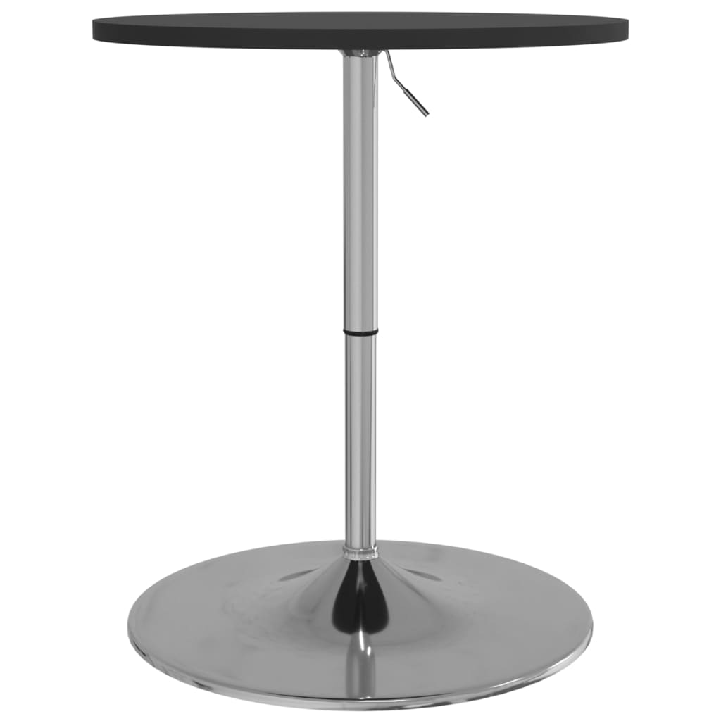 Black Bar Table, 60x60x90 cm, Engineered Wood & Chrome Steel