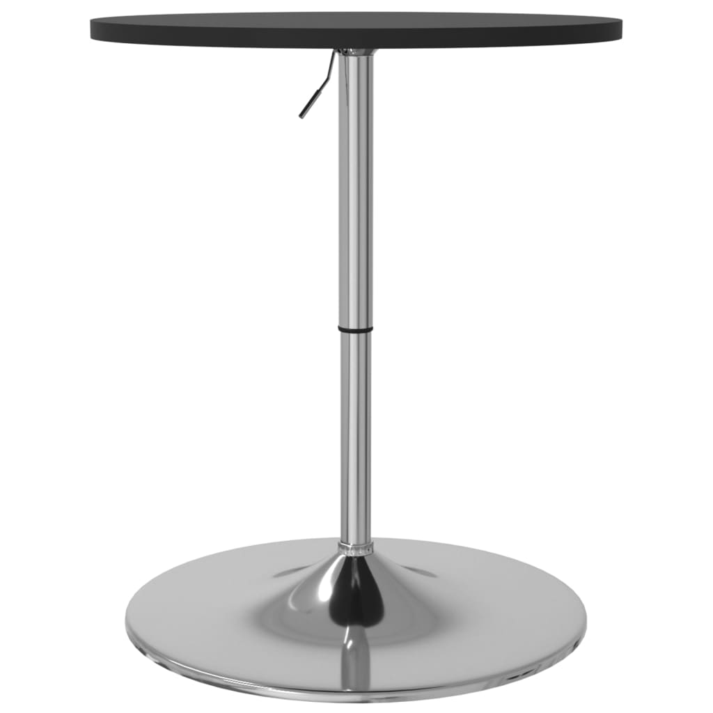 Black Bar Table, 60x60x90 cm, Engineered Wood & Chrome Steel