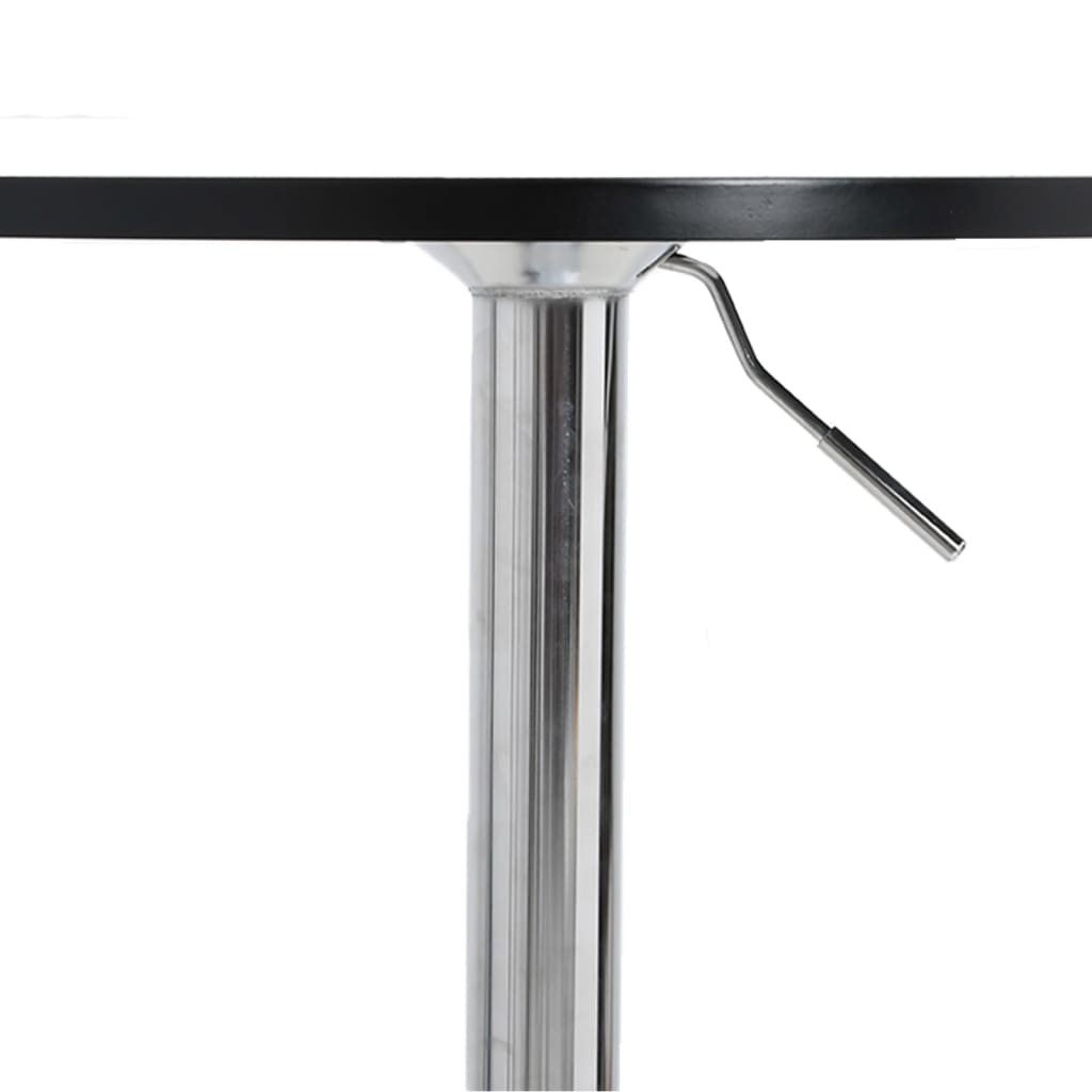 Black Bar Table, 60x60x90 cm, Engineered Wood & Chrome Steel