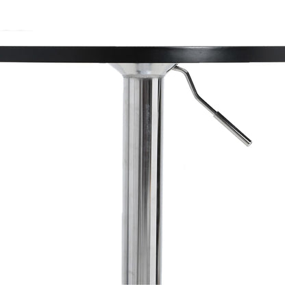 Black Bar Table, 60x60x90 cm, Engineered Wood & Chrome Steel