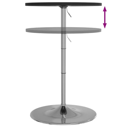Black Bar Table, 60x60x90 cm, Engineered Wood & Chrome Steel