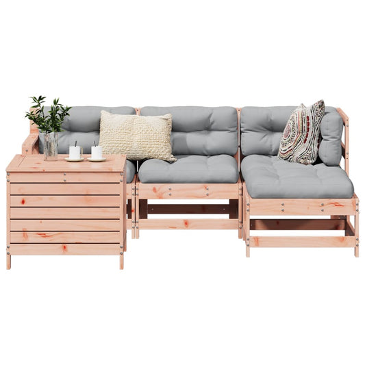 5 Piece Garden Sofa Set Solid Wood Douglas Fir