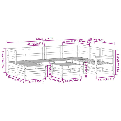 8 Piece Garden Sofa Set Solid Wood Douglas Fir