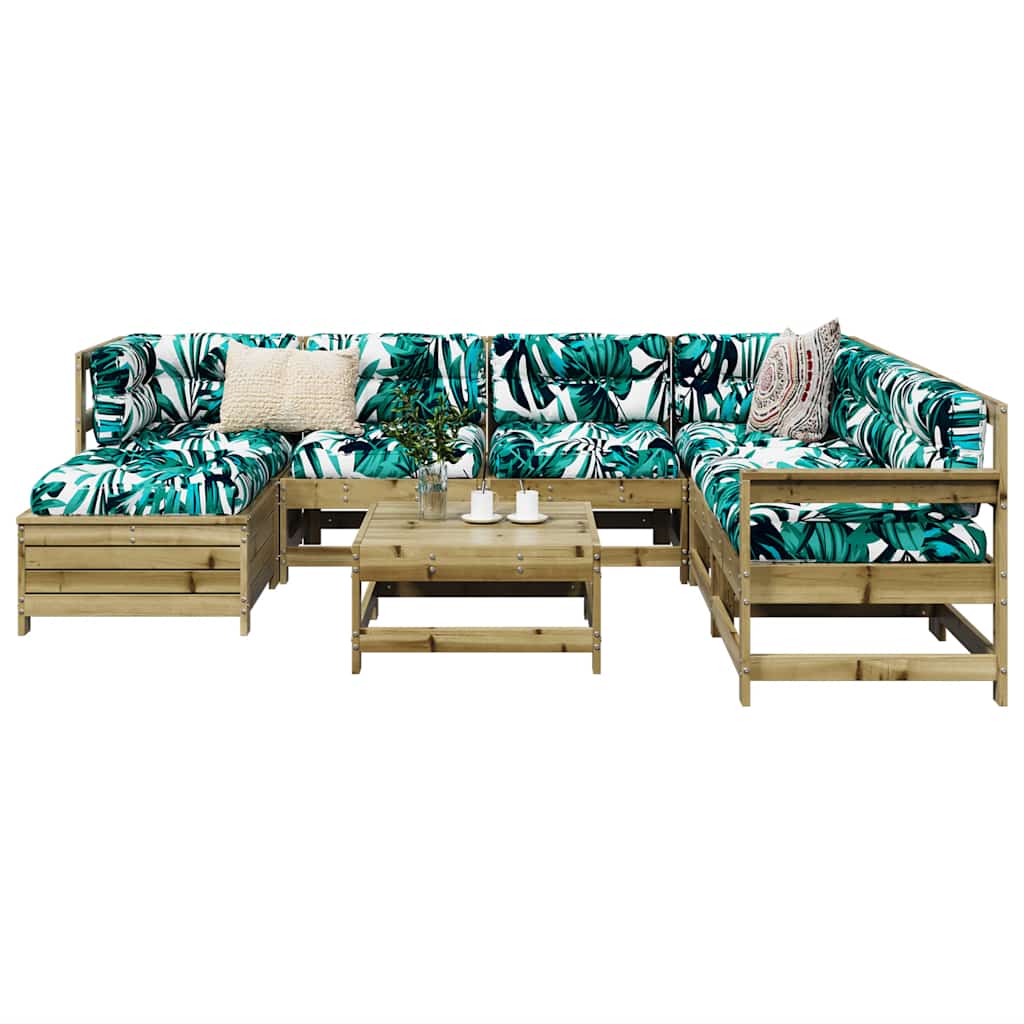 8 Piece Garden Sofa Set Solid Wood Douglas Fir