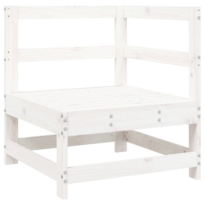10 Piece Garden Sofa Set White Solid Wood Pine