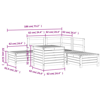 6 Piece Garden Sofa Set Impregnated Wood Pine