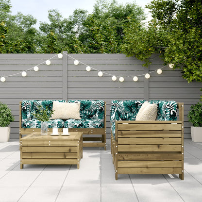 5 Piece Garden Sofa Set Impregnated Wood Pine