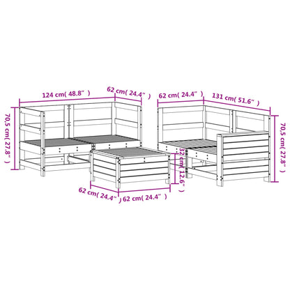5 Piece Garden Sofa Set Impregnated Wood Pine