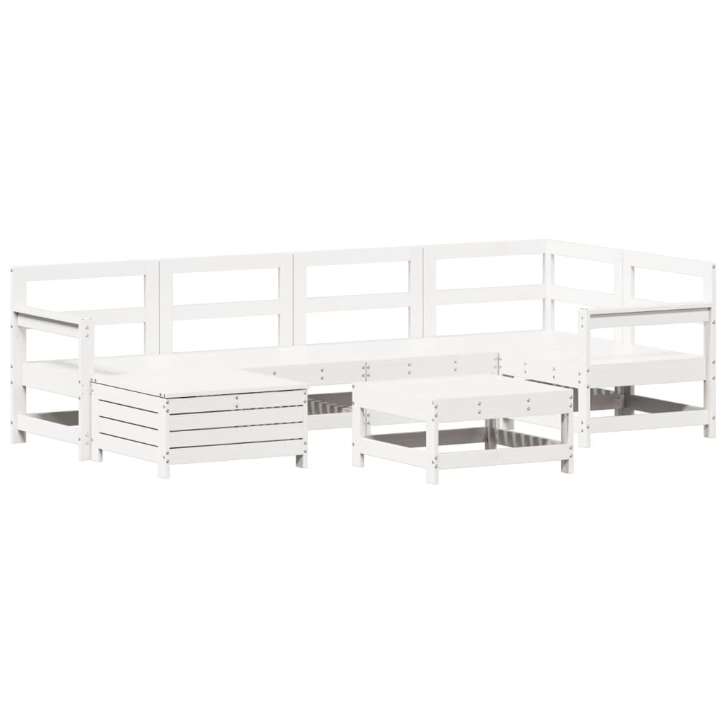 7 Piece Garden Sofa Set Solid Wood Pine