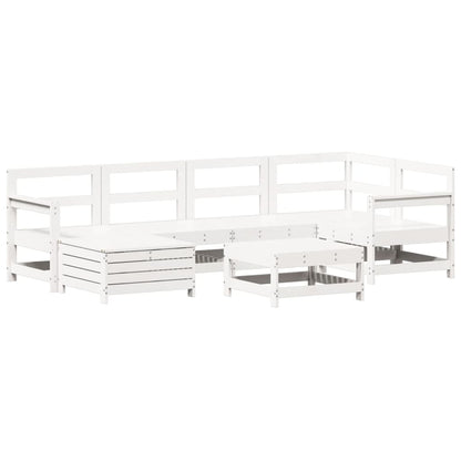 7 Piece Garden Sofa Set Solid Wood Pine