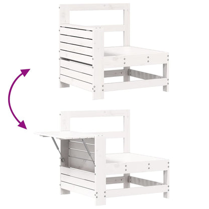 7 Piece Garden Sofa Set White Solid Wood Pine