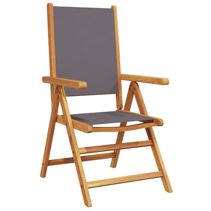 Anthracite Reclining Garden Chairs Set, 4 pcs Wood & Fabric