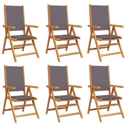 6-Piece Anthracite Reclining Garden Chairs: Fabric & Solid Wood