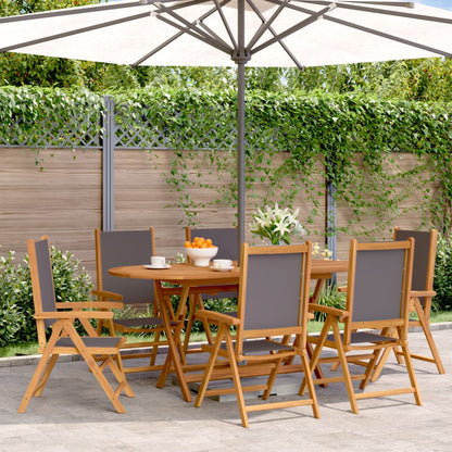 6-Piece Anthracite Reclining Garden Chairs: Fabric & Solid Wood