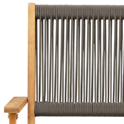 6-Piece Grey Acacia Wood Folding Garden Chairs Set