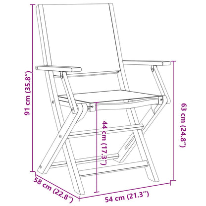 Cream White Folding Garden Chairs Set of 8 - Fabric & Solid Wood