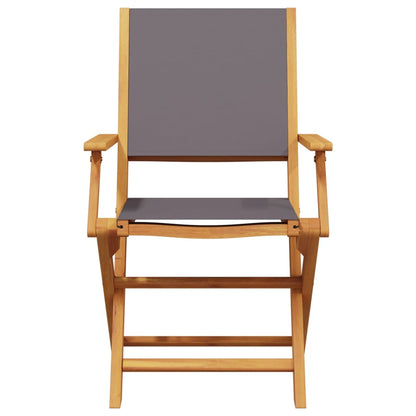 4 Pcs Anthracite Fabric & Solid Wood Folding Garden Chairs