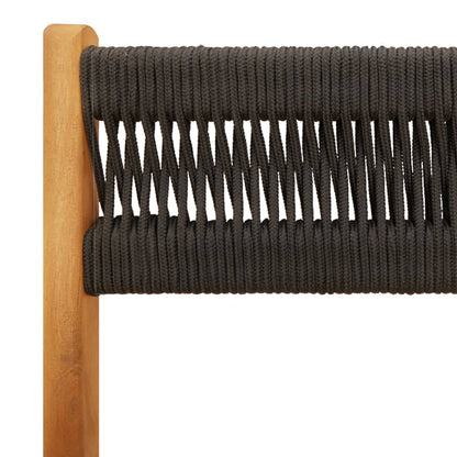 4-Piece Black Acacia Wood Folding Garden Chairs