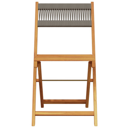 6-Piece Grey Acacia Wood Folding Garden Chairs Set