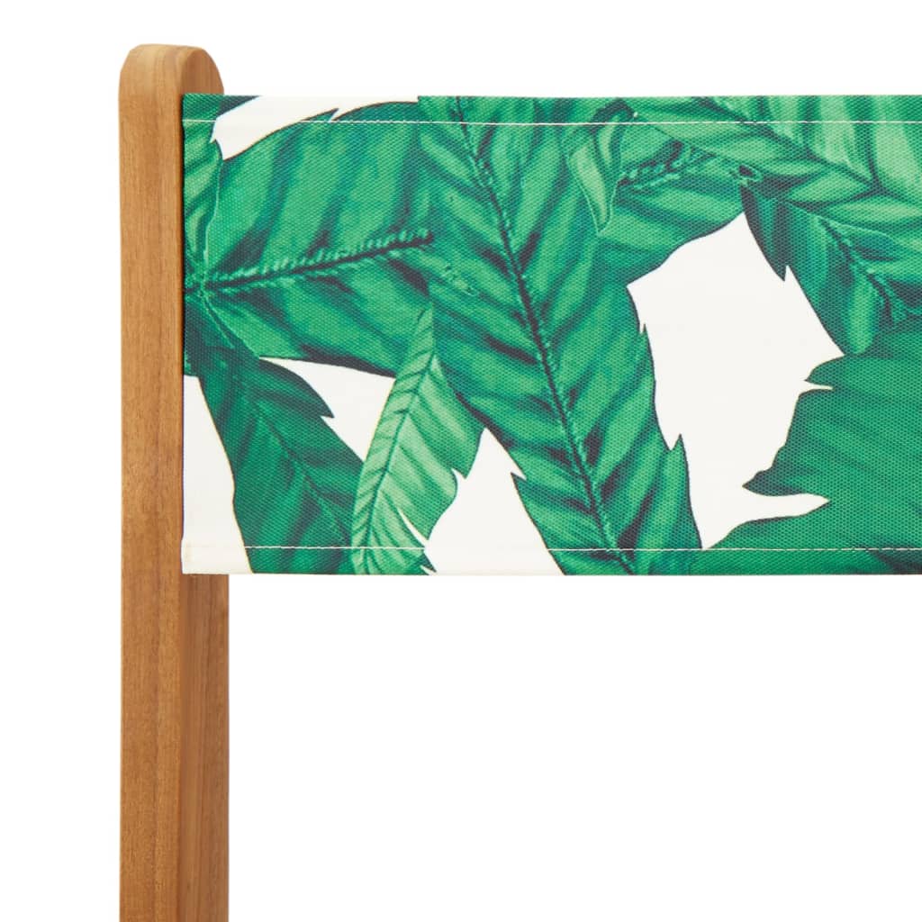 6 Pc Green Fabric & Wood Folding Garden Chairs