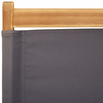 Anthracite Fabric & Solid Wood Folding Garden Chairs, Set of 4
