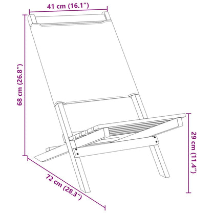 Anthracite Fabric & Solid Wood Folding Garden Chairs, Set of 4