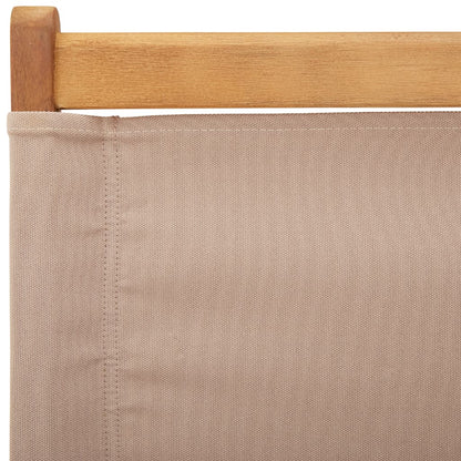 4-Piece Folding Garden Chairs Set - Taupe Fabric & Solid Wood