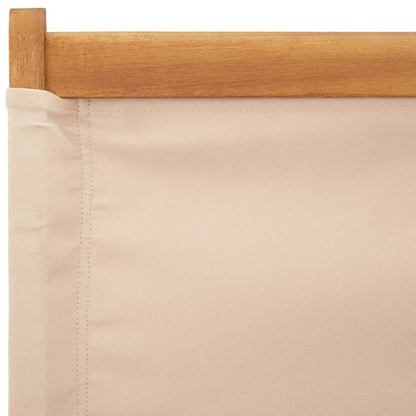 Beige Folding Garden Chairs Set of 4 - Fabric & Solid Wood