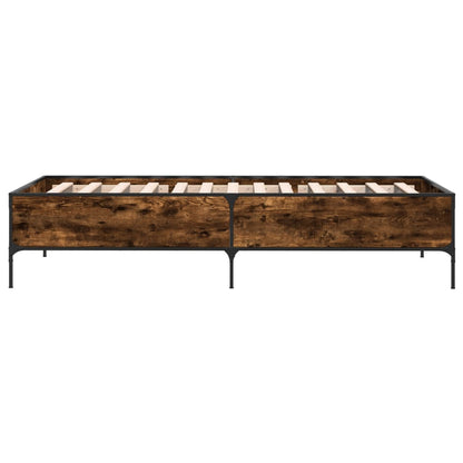 Smoked Oak Bed Frame 100x200 cm - Mattress Not Included